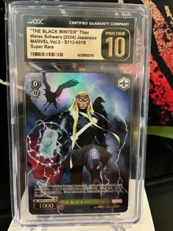 WEISS SCHWARZ 2024 MARVEL VOL.2 CGC PRISTINE 10 S113-001S THOR BLACK WINTER RARE - Image 4