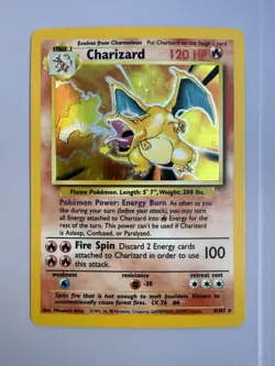 Pokemon TCG Charizard Base Set Holographic Card #4/102 1999-2000 WOTC NM - Image 1