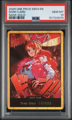 DON!! Card (Nami) (Gold) - Extra Booster: One Piece Heroines Edition PSA 10 - Image 1