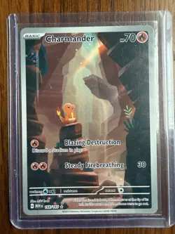 Pokemon TCG Charmander Scarlet & Violet Holo Illustration Card 168/165 Rare - Image 1