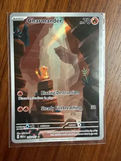 Pokemon TCG Charmander Scarlet & Violet Holo Illustration Card 168/165 Rare - Image 2