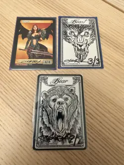 MTG Christopher Rush Autographed Token Cards - Angel, Beast, and Bear - Image 1
