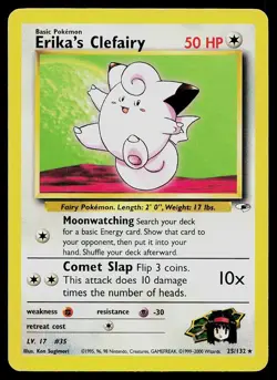 Pokemon Card Gym Heroes Erika's Clefairy 25/132 Unlimited Rare - Image 1