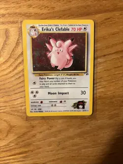 Pokemon TCG Erika's Clefable Gym Heroes Holo Rare Card 3/132 - Image 1