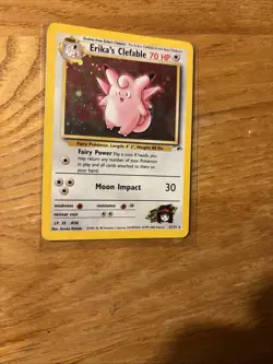Pokemon TCG Erika's Clefable Gym Heroes Holo Rare Card 3/132 - Image 2