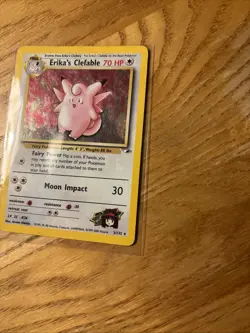 Pokemon TCG Erika's Clefable Gym Heroes Holo Rare Card 3/132 - Image 3
