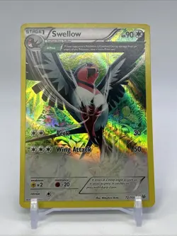Swellow 72/108 Full Art Rare Holo Pokemon TCG Card Roaring Skies - Image 1