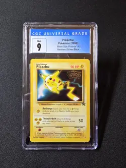 Pokemon TCG 1999 Pikachu 4 WOTC Black Star Promo Card Graded CGC 9 - Image 1
