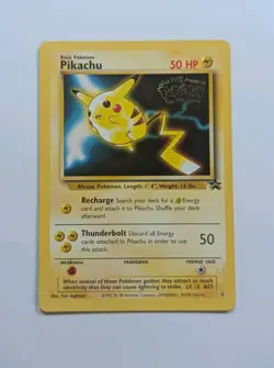Pikachu 4 Black Star Movie Promo Stamped Non Holo WOTC TCG 1999 Pokemon Card - Image 1