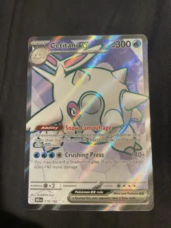 Pokemon TCG Destined Rivals Cetitan EX 210/182 NM Full Art Holo Card - Image 1