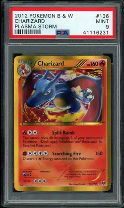 2013 POKEMON B&W PLASMA STORM #136 CHARIZARD PSA 9 - Image 1