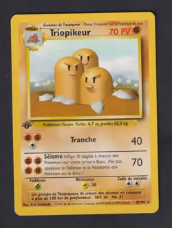 Pokemon - Triopikeur (BS 19) - Set de Base - MINT/NMINT - FR - 1st - Image 1