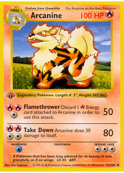 Pokemon - Arcanin (BS 23) - Set de Base - MINT/NMINT - FR - 1st - Image 1