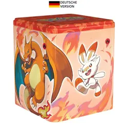 Pokemon - Feuer Stapel Tin Stacking Tin Glurak DE - 3 Booster Packs - NEU OVP✅ - Image 1