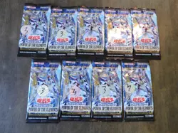 Yu-Gi-Oh Power of the Elements Booster Pack Lot of 9 in Japanese, Konami - Image 1