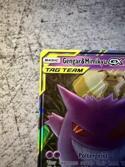 Pokemon Gengar & Mimikyu GX Full Art Holo Card 53/181 Sm-Team Up Ultra Rare NM - Image 2