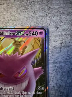 Pokemon Gengar & Mimikyu GX Full Art Holo Card 53/181 Sm-Team Up Ultra Rare NM - Image 3