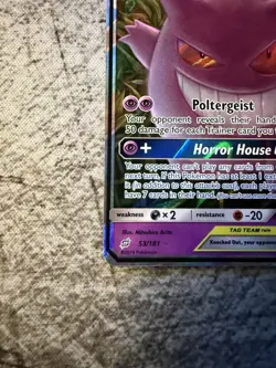 Pokemon Gengar & Mimikyu GX Full Art Holo Card 53/181 Sm-Team Up Ultra Rare NM - Image 4