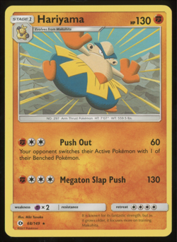 Pokemon Card TCG SM Sun & Moon Hariyama 68/149 Non-Holo Rare - NM - Image 1