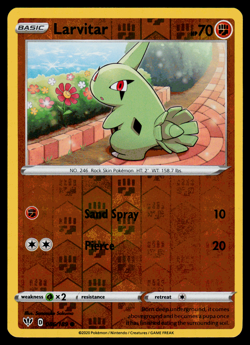 Pokemon Card - SWSH - Darkness Ablaze Larvitar 086/189 Reverse Holo - NM - Image 1