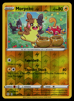 Pokemon Card Shining Fates Morpeko 035/072 Reverse Holo Common - NM - Image 1