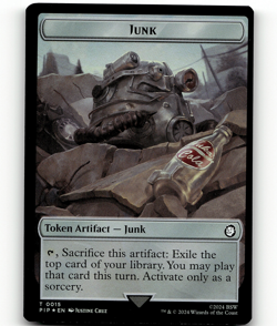 FOIL - MTG Junk Human Knight Double-Sided Token - Universes Beyond: Fallout - Image 1