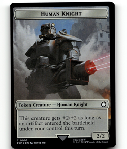 FOIL - MTG Junk Human Knight Double-Sided Token - Universes Beyond: Fallout - Image 2
