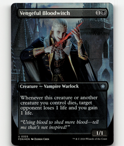 FOIL - MTG - Vengeful Bloodwitch (Borderless) #325 - Foundations - Image 1