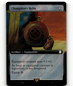 MTG Champion's Helm (Extended Art) (Surge Foil) - Universes Beyond: Fallout - Image 1
