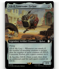 FOIL - MTG ED-E, Lonesome Eyebot (Extended Art) - Universes Beyond: Fallout - Image 1