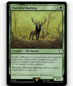 FOIL - MTG Watchful Radstag - Universes Beyond: Fallout - Image 1