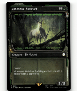FOIL - MTG Watchful Radstag (Showcase) - Universes Beyond: Fallout - Image 1