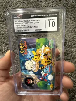1999 POKEMON CENTER PHONE CARD HOR PIKACHU'S RESCUE ADVENTURE CGC 10 - Image 1