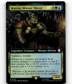 FOIL - MTG Marcus, Mutant Mayor (Extended Art) - Universes Beyond: Fallout - Image 1