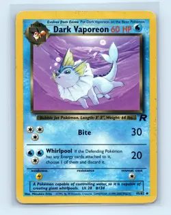 Pokemon tcg Team Rocket Dark Vaporeon Moderately played - Image 1