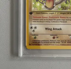 Aerodactyl 1st Edition RARE Prerelease POKEMON Card PSA 7 NM FOSSIL Holo 1/62 - Image 4