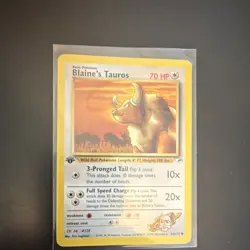 Pokemon Blaine's Tauros 064/132 Gym Heroes 1st Edition Regular Common English - Image 1