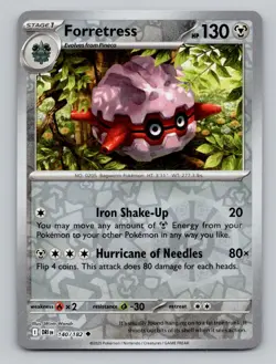 Reverse Holo Forretress 140/182 Uncommon Destined Rivals Pokemon - Image 1