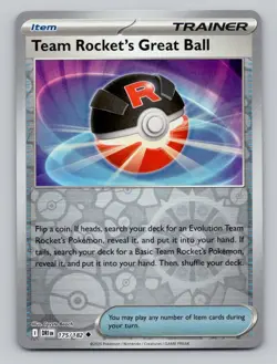 Reverse Holo Team Rocket's Great Ball 175/182 Uncommon Destined Rivals Pokemon - Image 1