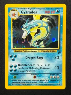 POKEMON BASE SET 2 7/130 GYARADOS HOLO NM - Image 1