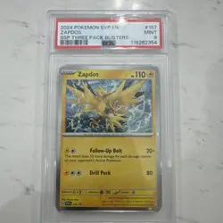 2024 POKEMON SVP EN-SV BLACK STAR PROMO #157 ZAPDOS PSA 9 - Image 1