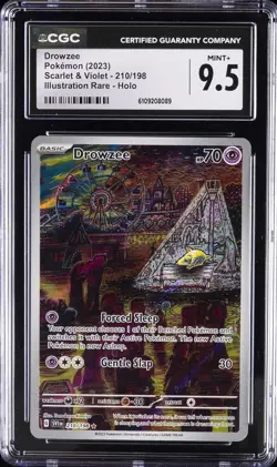 2023 POKEMON SCARLET & VIOLET ILLUSTRATION RARE - HOLO #210/198 DROWZEE CGC 9.5 - Image 1
