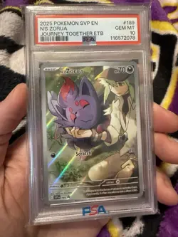 Pokemon TCG Journey Together N's Zorua 189 ETB Promo - PSA 10 - Image 1