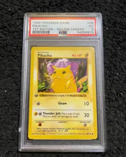 Pikachu Base Set Shadowless Yellow Cheeks First Edition PSA 3 58/102 Pokemon - Image 1