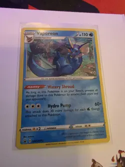Pokemon TCG Sword & Shield Vaporeon SWSH072 Holo Promo - Image 1