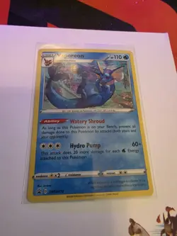 Pokemon TCG Sword & Shield Vaporeon SWSH072 Holo Promo - Image 2