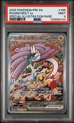 Pokemon 2025 Raging Bolt ex 166/131 SIR Prismatic Evolutions PSA 9 - Image 1