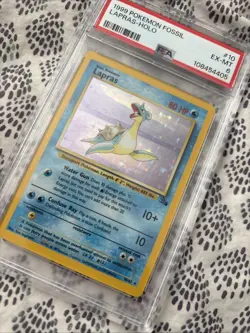 1999 POKEMON FOSSIL 10/62 LAPRAS HOLOGRAPHIC CARD #10 PSA 6 EXCELLENT-MINT HOLO - Image 3