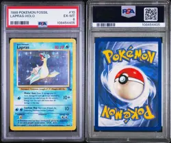 1999 POKEMON FOSSIL 10/62 LAPRAS HOLOGRAPHIC CARD #10 PSA 6 EXCELLENT-MINT HOLO - Image 4