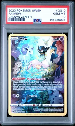 Fa/Mew Pokemon Sword And Shield Crown Zenith GG10 NM PSA 10 - Image 1